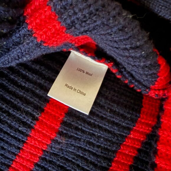 EUC La Ligne Navy and Red Striped Merino Wool Turtleneck Sweater - Size S - Picture 5 of 6